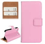 Horizontal Flip Top-grain Leather Case with Card Slots & Holder for Galaxy S / i9000(Pink) (OEM)