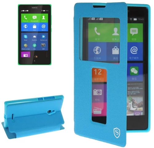 Horizontal Flip Leather Case with Call Display ID & Holder for Nokia XL(Blue) (OEM)