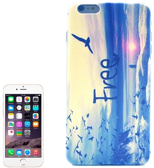 Free Pattern Transparent Frame TPU Protective Case for iPhone 6 Plus & 6S Plus (OEM)