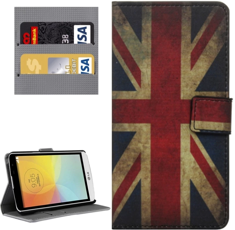 Retro Union Jack Patterns Horizontal Flip Leather Case with Holder & Card Slots & Wallet for LG L Bello II (OEM)