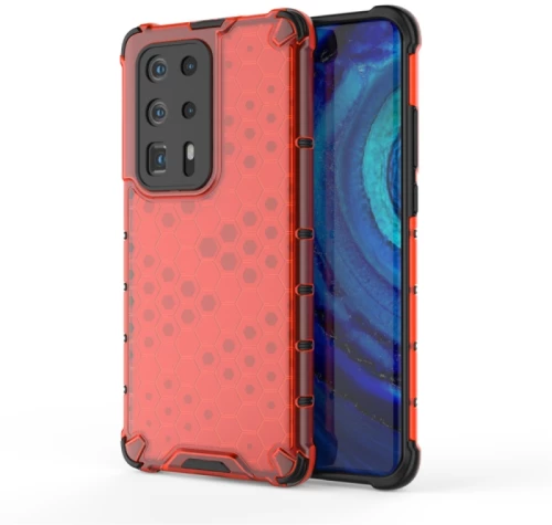 For Huawei P40 Pro+ Shockproof Honeycomb PC + TPU Case(Red) (OEM)