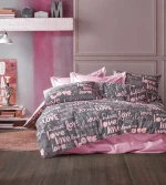 Παπλωματοθήκη Υπέρδιπλη 220x240 Αγάπη 299 Grey-Lila Dimcol