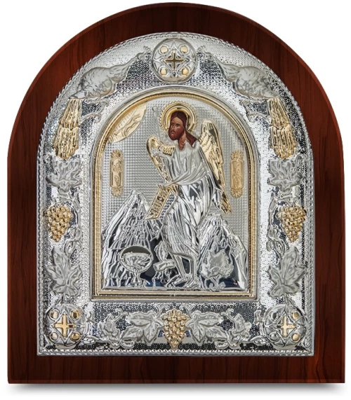Ασημένια εικόνα ΑΓΙΟΣ ΙΩΑΝΝΗΣ  19.5x17.5cm