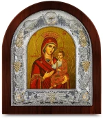 Ασημένια εικόνα ΠΑΝΑΓΙΑ Η ΠΡΟΥΣΙΩΤΙΣΣΑ ΑΓΙΟΓΡΑΦΙΑ  19.5x17.5cm
