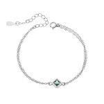 Βραχιόλι Senza Silver 925, ρόμβος με πράσινο ζιργκόν SSR2797-6SR