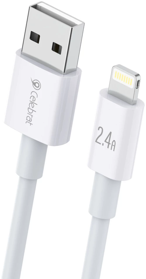 CELEBRAT καλώδιο Lightning σε USB CB-24L, 2.4A, 1.2m, λευκό