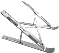 POWERTECH μεταλλική βάση laptop PT-1160, έως 18", foldable, ασημί