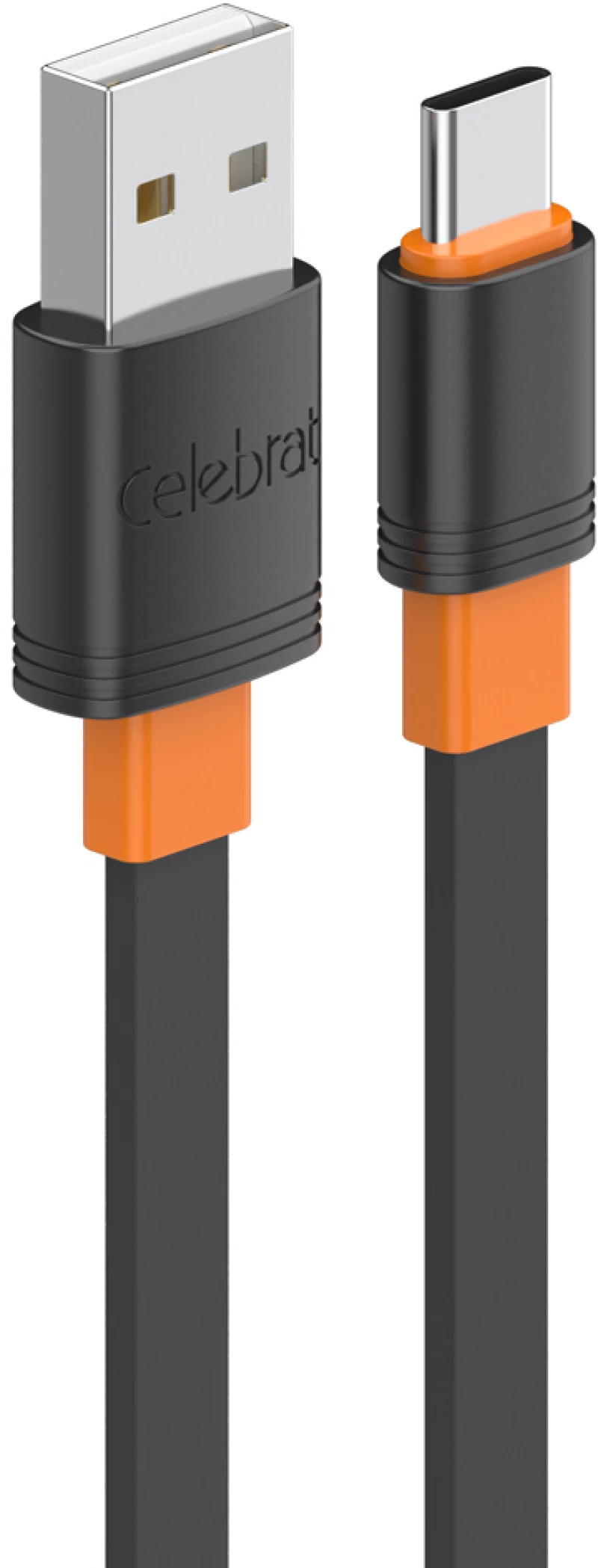 CELEBRAT καλώδιο USB-C σε USB CB-33C, flat, 3A, 1m, μαύρο