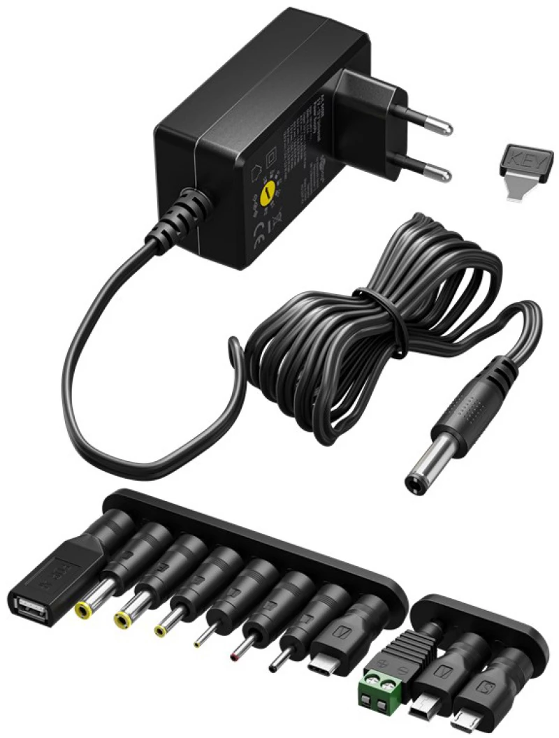 GOOBAY επιτοίχιος φορτιστής 64570, 3V-12V, 27W/2.25A, 12 tips