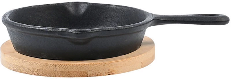 ESTIA ΤΗΓΑΝΙ ΣΕΡΒΙΡΙΣΜΑΤΟΣ IRON MANTEMENIO 10cm ΜΕ ΒΑΣΗ BAMBOO