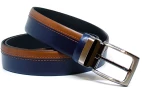 Bigshoes 60/360 Δερμάτινη Ζώνη Μπλε/Ταμπά