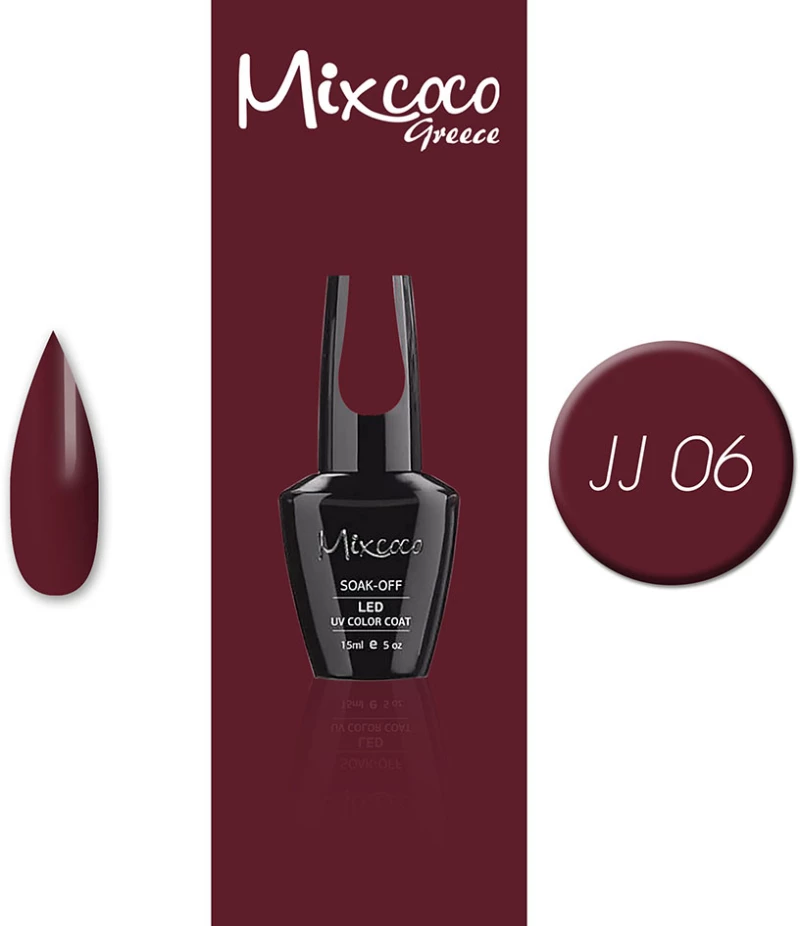 Mixcoco JJ-06 Ημιμόνιμο Βερνίκι (Μπορντό) 15ml