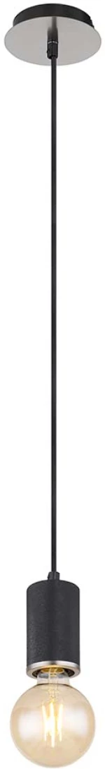 Φωτιστικό Κρεμαστό Globo Lighting Joseba 54032-1HB Νίκελ Ματ-Ξύλο Μαύρο