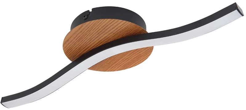 Φωτιστικό Οροφής Globo Lighting Evita 67171-6 Μαύρο Ματ και Ξύλο MDF
