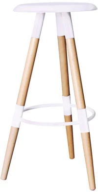 WOODWELL ART Σκαμπό BAR, Ξύλο Φυσικό, PP Άσπρο 37x37 H.78cm 37x37 H.78cm Ε507,1