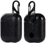 PU Leather Wireless Bluetooth Earphone Protective Case for Apple AirPods 1 / 2, with Metal Buckle(Black) (OEM)