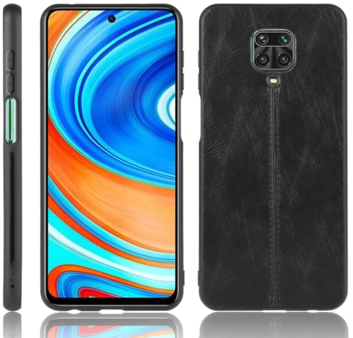 For Xiaomi Redmi Note 9 Pro / Note 9s / Note 9 Pro Max Shockproof Sewing Cow Pattern Skin PC + PU + TPU Case(Black) (OEM)