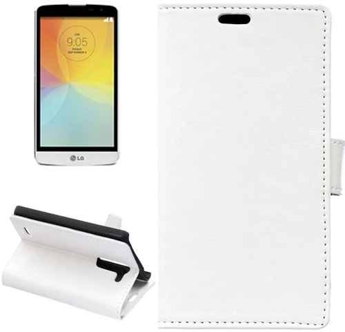 Crazy Horse Texture Horizontal Flip Solid Color Magnetic Buckle Leather Case with Holder & Card Slots & Wallet for LG L Bello / D331(White) (OEM)
