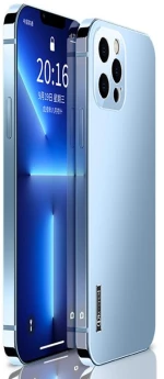 Για iPhone 13 Pro Max με μεταλικό πλαίσιο πλαστική θήκη τηλεφώνου (μπλε) (OEM)