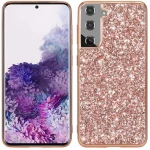 For Samsung Galaxy S21 Plus 5G Glitter Powder Shockproof TPU Protective Case(Rose Gold) (OEM)