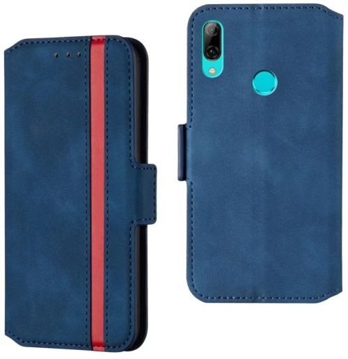 For Huawei P smart 2019 Retro Frosted Oil Side Horizontal Flip Case with Holder & Card Slots(Blue) (OEM)