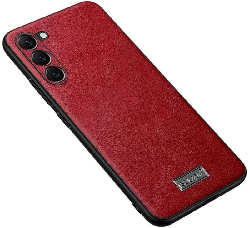 For Samsung Galaxy S23+ 5G SULADA Shockproof TPU + Handmade Leather Phone Case(Red) (SULADA) (OEM)