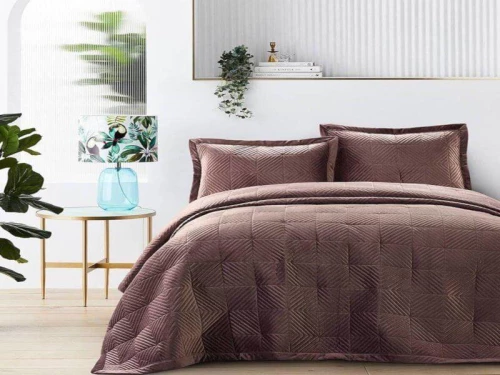 Κουβερλί Υπέρδιπλο Ροζ Luxury Velvet Γαρύφαλλο 220x240