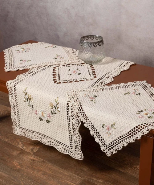 Σετ τριών τεμαχίων ροκοκό (45cm x 110cm + 2x40cm x 40cm) 3509 Silk Fashion