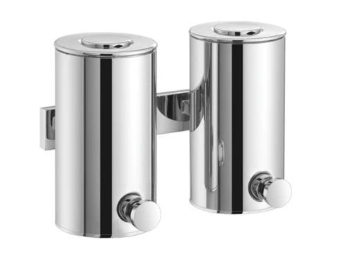 Dispenser Τοίχου Επαγγελματικό Sanco Διπλ΄΄ό 91330-A03 20.5x13x15 εκ., 500ml  x2 Χρώμιο