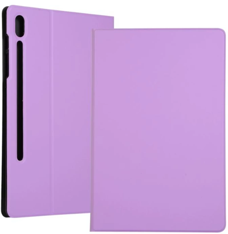 For Samsung Galaxy Tab S8 Ultra Elasticity Leather Tablet Case with Holder(Purple) (OEM)