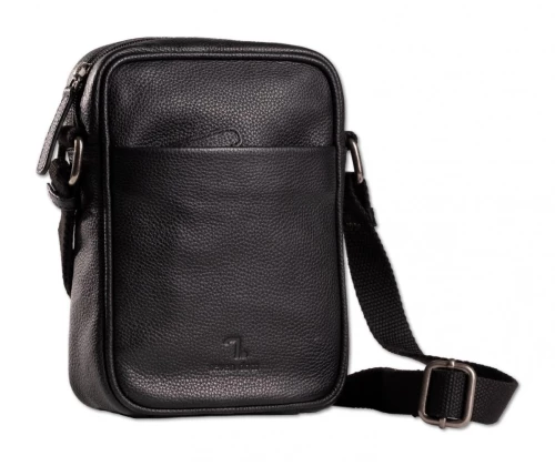 LEATHER SHOULDER BAG 7.DOTS -S- BLACK 7DOTS