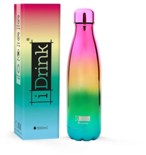 ID0442 ΠΑΓΟΥΡΙ i DRINK THERM BOTTLE 500ml METAL.RAINBOW