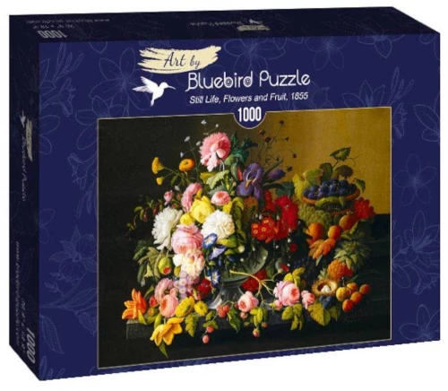Bluebird-60030-Severin Roesen - Still Life, Flowers and Fruit, 1855 - Puzzle 1000 pieces