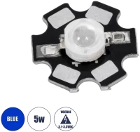 GloboStar® 73754 High Power Star LED - Υψηλής Ισχύος Star LED 5W DC 3.2V Μπλε Φ2 x Υ0.6cm -
