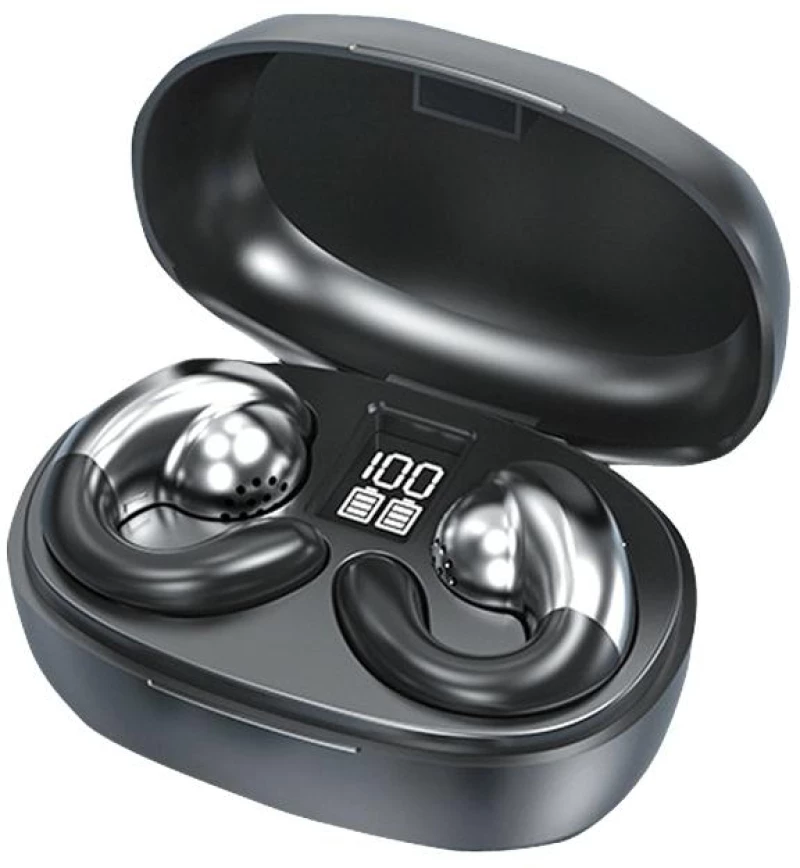 S29 Mini Portable Painless HD LED Digital Display Noise Reduction Wireless Bluetooth 5.2 TWS Earphone(Black) (OEM)