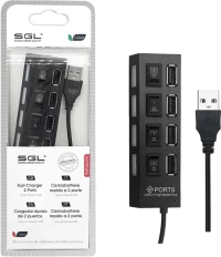 Αντάπτορας USB Hub με 4 θύρες και διακόπτες - 404P - 45cm - 095943