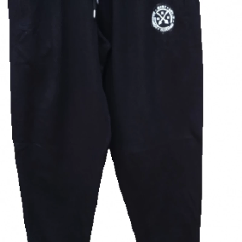 Φόρμα ανδρική με φερμουάρ στις τσέπες και λάστιχο κάτω Μαύρο