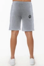 Βερμούδα φούτερ αχνούδιαστη μονόχρωμη με φερμουάρ MX1201 γκρι