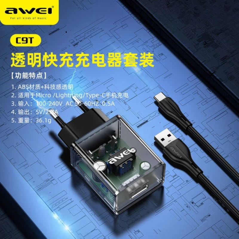 C9T Awei φορητός φορτιστής Type-C 2.4A