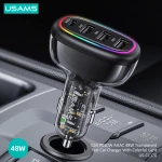 USAMS φορτιστής αυτοκινήτου US-CC170  3x USB & 1x USB-C  48W  PD  μαύρος