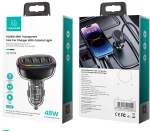 USAMS φορτιστής αυτοκινήτου US-CC170  3x USB & 1x USB-C  48W  PD  μαύρος