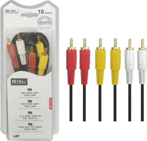 Kαλώδιο RCA - 306A - 3xRCA male/3xRCA male - 10m - 096124