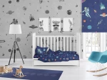 ΚΑΤΩΣΕΝΤΟΝΟ ΜΕ ΛΑΣΤΙΧΟ bebe Space 189 0,70X1,40X0,15 Blue Cotton 100% - -