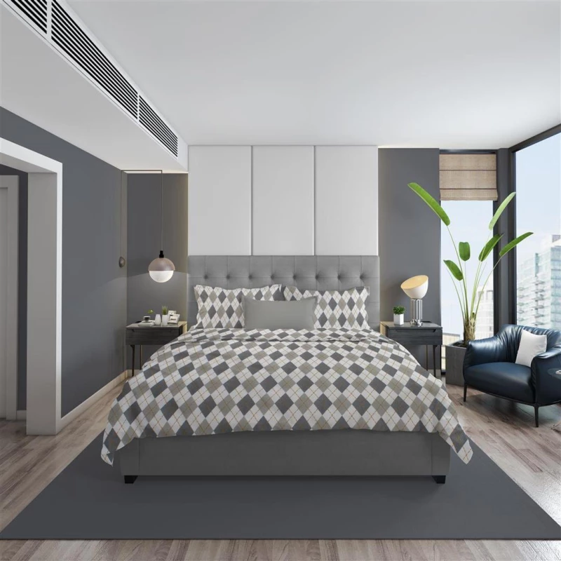 ΠΑΠΛΩΜΑΤΟΘΗΚΗ ΕΜΠΡΙΜΕ Diamond 328 160X240 Grey 100% Cotton Flannel - -