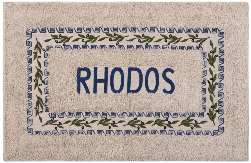 Πατάκι ελιά Ρόδος (50cm x 80cm) μπλέ - -