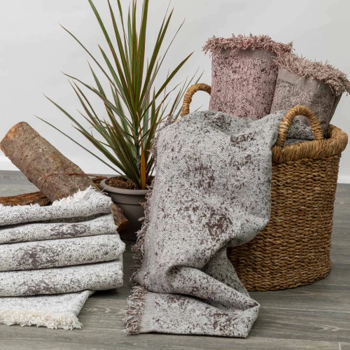 Ριχτάρι Σενίλ Διθέσιο Trace Ροζέ 180 x 250 cm