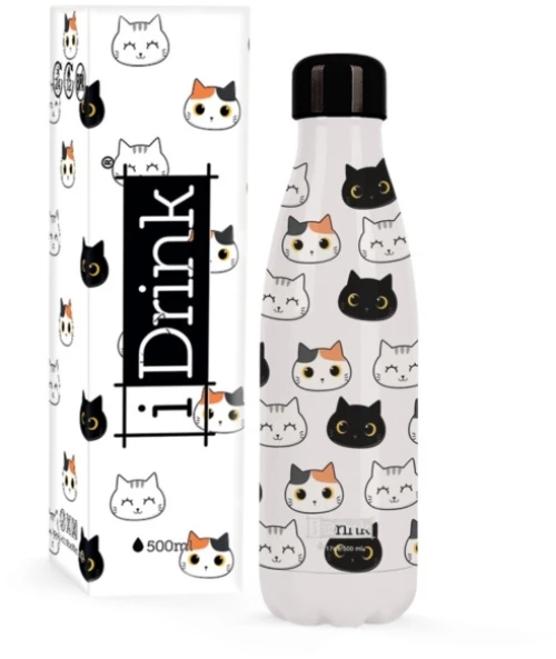 iDrink μεταλλικό μπουκάλι θερμός γάτες 0093 500ml