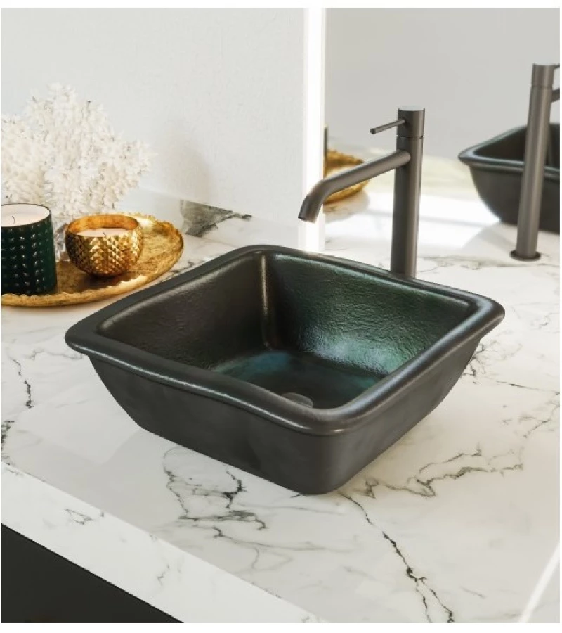 Sanitec Rock Green 410 Νιπτήρας Κεραμικός Επιτραπέζιος 40x40x15cm
