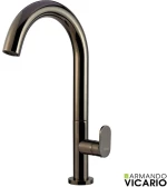 Armando Vicario SLIM Μπαταρία Νιπτήρος υψηλή με βαλβίδα clic-clac Black Chrome