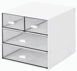 383432 Organizer με 4 συρτάρια Y14,6x15,5x17,6εκ. λευκό